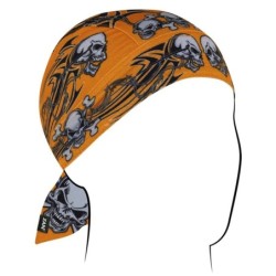 Zan headgear flydanna Orange Tribal Skull